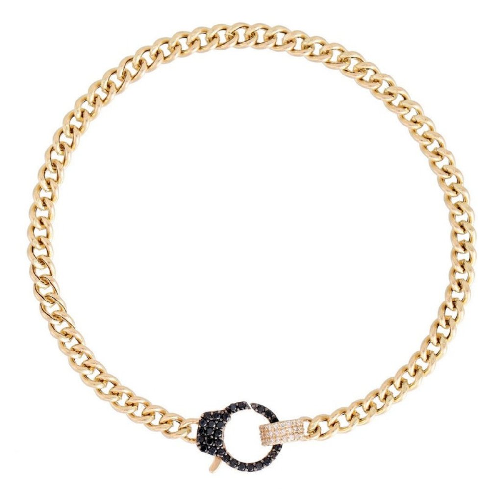 Dual Tone Diamond Clasp 14k Or 18k Upon Request Gold Curb Bracelet 2149$
